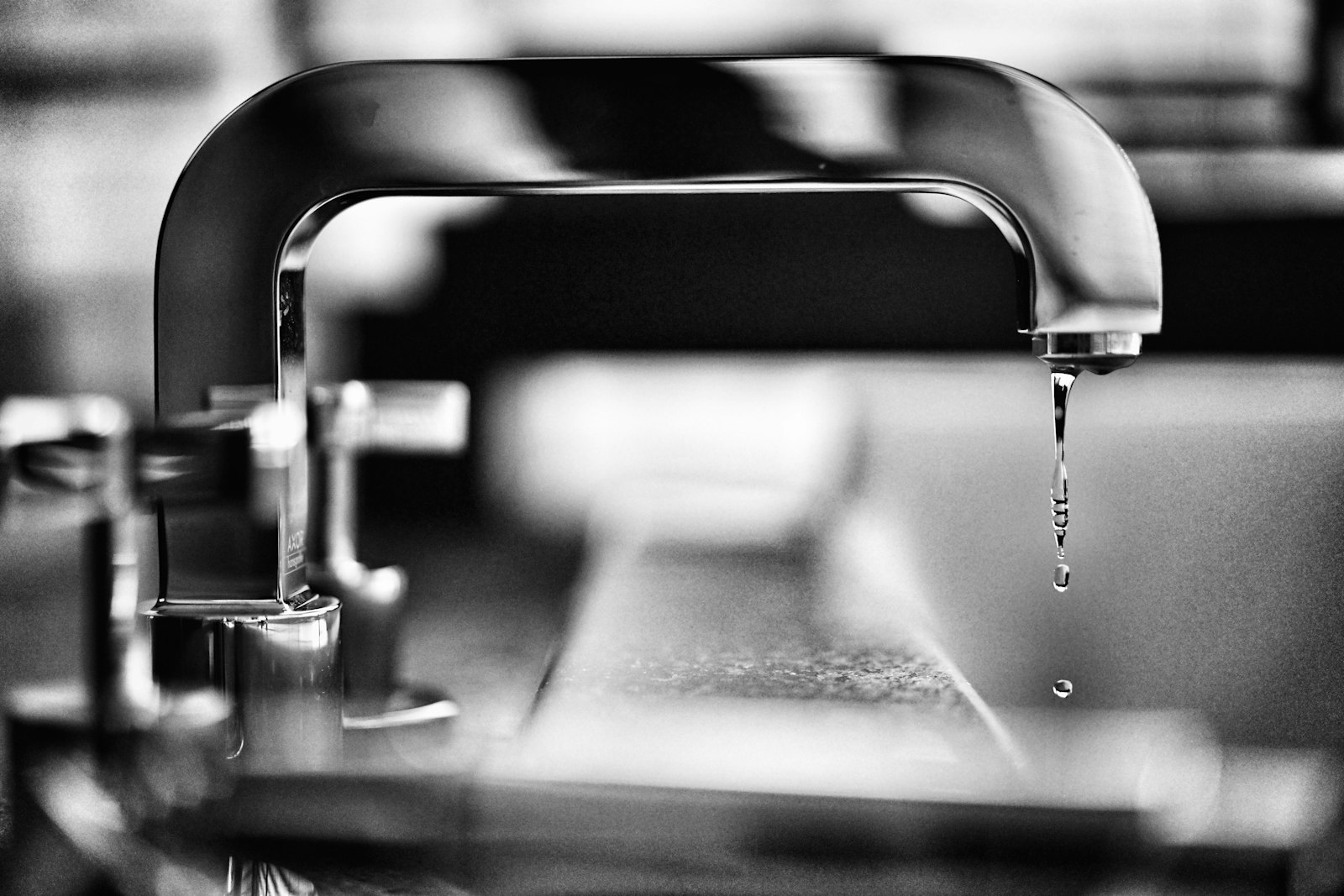 Water dripping from a faucet